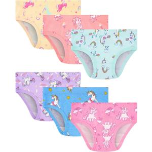 100% Cotton Girls Underwear Tagless Comfort Toddler Panties (6-Pack) (3T, Blue-unicorn-a23)