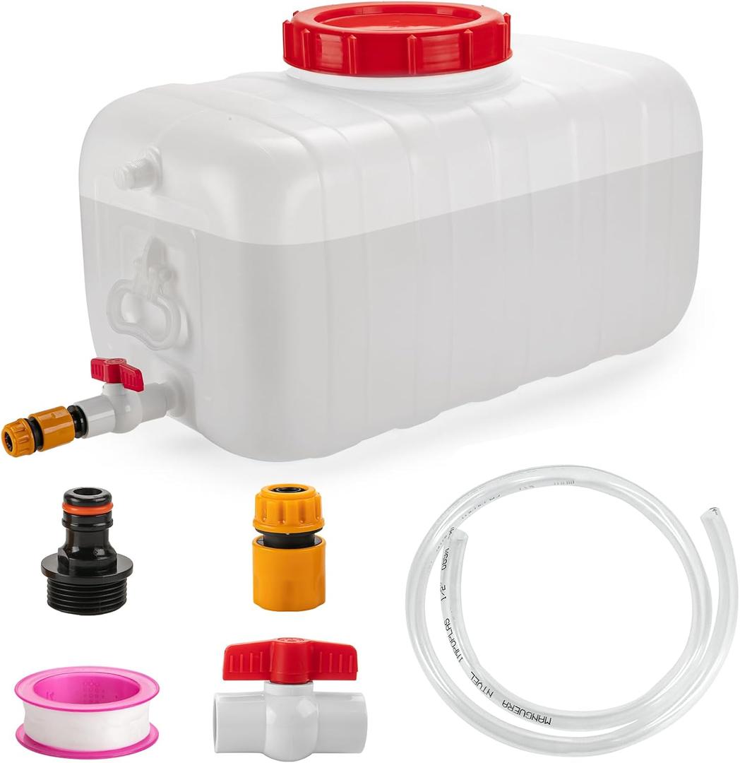 13.2 Gallon Water Tank with Faucet, Water Storage Container for Camping, Portable First Aid Water Storage for Outdoor Hiking, RV, Autonomous Driving Tour, 23.6 x 13 x 13.7in