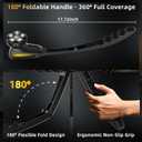 Back Shaver for Men: Long Foldable Handle Electric Back Razor with 6D No-Scratch Shaving - Waterproof Grooming Kit for Body/Beard/Head/Face Hair Removal, Gifts for Husband Dad (Black)