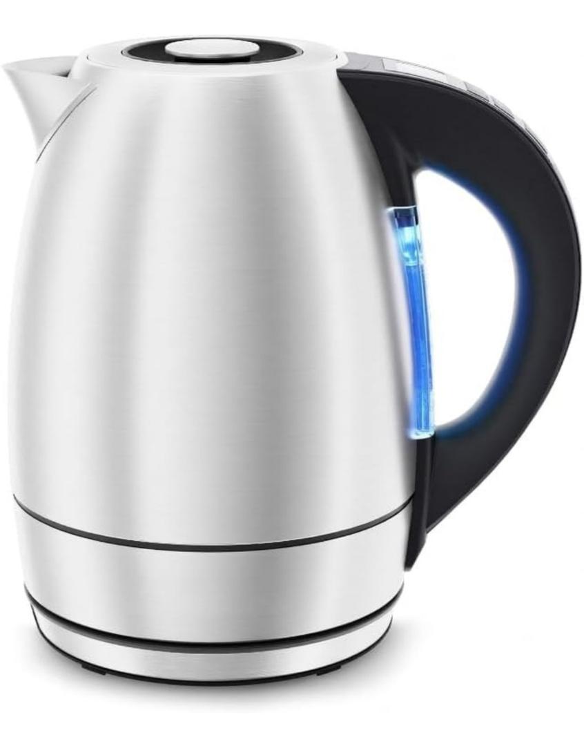 1.8 Liter Electric Kettle, 1500W Rapid Water Boiler With Lift-Out Lid – Stainless Steel - Heat Up Water In As Little As 3 Minutes For Tea, Hot Chocolate, Pour Over Coffee, And Other Hot Beverages