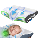 Derila King Size Neck Pillow for Sleeping, Ergonomic & Cervical Pillow for Neck Support & Relief, Memory Foam Side Sleeper Pillows, Bed Contour Pillows for Back, Stomach Sleepers