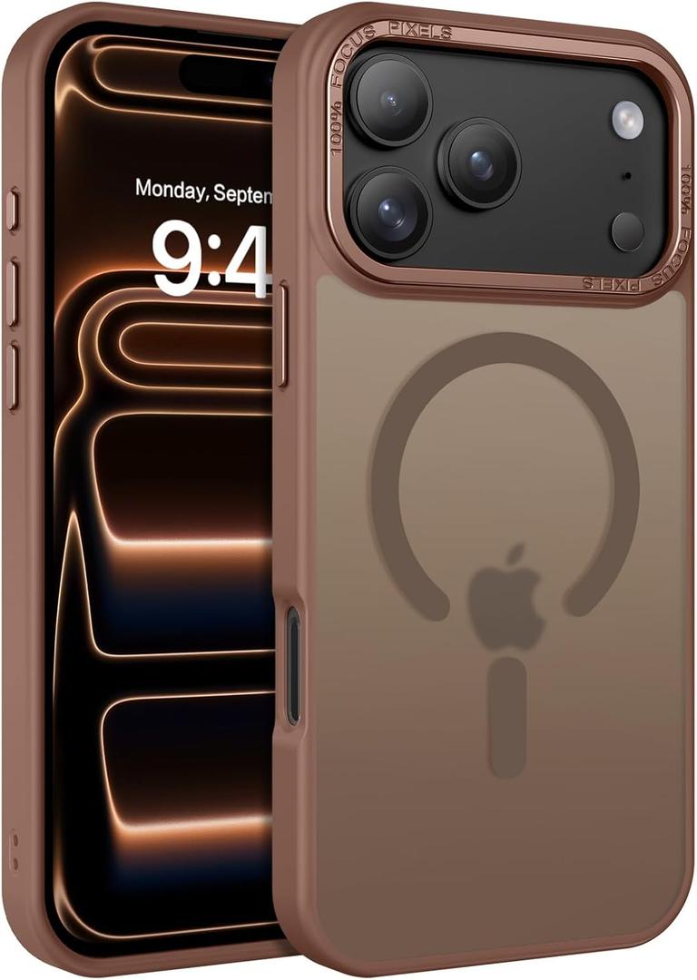 BENTOBEN Magnetic for iPhone 17 Pro Max Case 6.9" 2025,[Compatible with Magsafe]Slim Cute Matte Translucent Shockproof Drop Protective Bumper Women Men Phone Cover for iPhone 17 ProMax,Desert Titanium