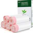 Magesh 4 Gallon Small Drawstring Trash Bags, White (Drawstring-4Gal150)