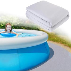 Iriisy Pool Pad 15 ft Round Above Ground, Geotextile Pool Liner Pad for Bottom Protection, Heavy-Duty Under Pool Mat for Puncture Prevention, Swimming Pool Liners for Outdoor Padding, Grey (15')