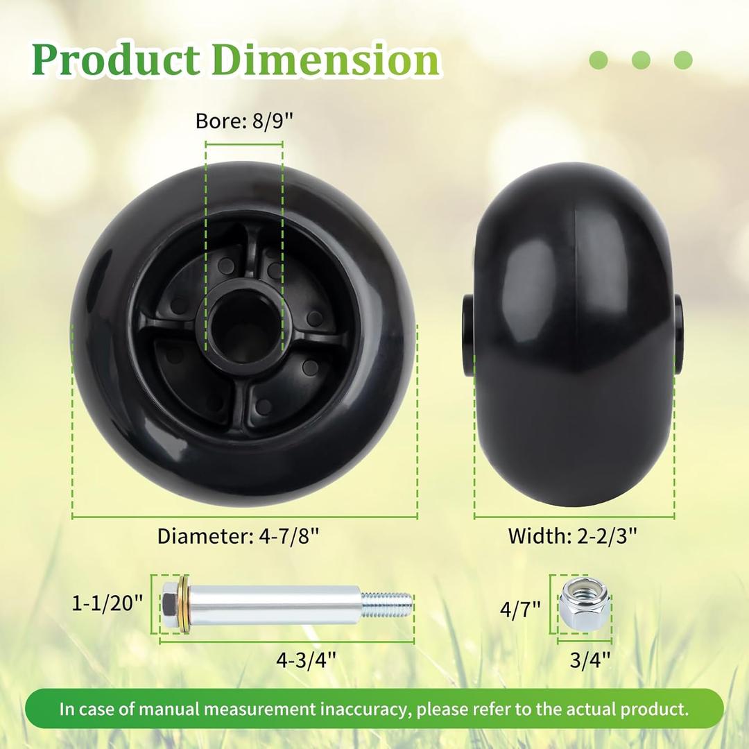 UP2WIN 2Pack 03905900 Deck Wheel and Hardware Kit Compatibles with A riens Mower Tractors, Quality Anti-Scalp Roller Wheel Nut Bolt and Bushing Compatibles with Gravely 890018 890100 890101