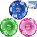 39'' Snow Tube Sled, 3Pack for The Whole Family Inflatable Snow Sled for Kids and Adult, Thickened Heavy Duty Sleds for Snow with Handles, Outdoor Winter Snow Toys for Boys Girls Tubing Sled Gift Set (blue pink green)