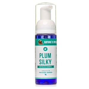 Nature's Specialties Plum Silky Waterless Dog Shampoo for Pets, Natural Choice for Professional Groomers, Leave in or Rinse Out, Made in USA, 7.5 oz