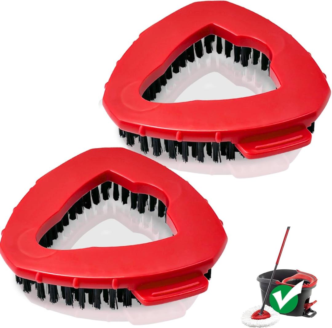 Scrub Brush, 2 Pack Spin Scrub Brush Replacement Head Compatible O Cedar Easywring 1 Tank System, Stiff Bristle Cleaning Brush for Kitchen Bathroom and Various Hard Surfaces