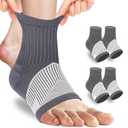 2 x DRNAIETY 2 Pairs Ankle Brace Socks for Women & Men, Ankle Compression Sleeve for Plantar Fasciitis, Achilles Tendonitis, Neuropathy, Foot Arch Support Socks | Comfortable and Breathable (XL)