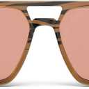 Goiteia FL-Rose Migraine Glasses,Light Sensitivity Glasses for Fluorescent LED Glare,Photophobia, Computer Screen Glare (Walnut Stripe/Reinforced Temples)