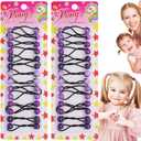 28 Pcs 12mm Hair Ties with Balls - Bubble Twin bead Ponytail Holders for Kids, Toddlers and Girls Hair Accessories (Purple Assorted)