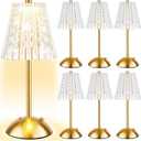 6 Pcs Cordless Table Lamp Rechargeable Touch Lamp,Gold Classic