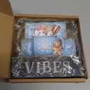 Lineshading 4 Pcs Winter Table Decoration Wooden Hot Cocoa Decor Winter Tiered Tray Decor Christmas Centerpiece Rustic Decorative Hot Cocoa Block Sign Farmhouse Christmas Decoration for Home Kitchen, Blue