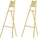 2Pcs 58" Gold Easel Stand for Sign - Adjustable Metal Easel Stand for Wedding Welcome Sign, Display, Painting & Events, Sturdy Sign Holder Stand for Posters & Art