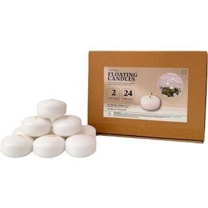 24 Pack 3 Inch White Unscented Floating Candles – Long 9 Hour Burn, Smokeless – Premium Paraffin Wax – Perfect for Weddings, Parties, Spa, Centerpieces, Special Occasions & Home Décor