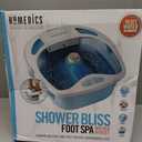 HoMedics Shower Bliss Foot Spa, Shower Massage Water Jets, Pedicure Center with 3 Attachments, Toe-Touch Control, FB-625H