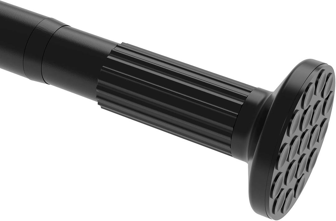 Tension Curtain Rod, 51-145 Inches,Spring Shower Tension Curtain Rod, Closet Rod, for Windows or Shower, Easy to Install, No Drilling, No Rust, for Bathroom, Rod Diameter 1.26 Inches, Black,Umimile