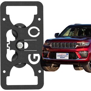 No Drill Front License Plate Bracket Holder Compatible with Jeep Grand Cherokee L/4xe (WL) 2021-2025, Rust-Proof License Plate Mount Adapter, Bumper Grille Car Tag Frame with Anti-Theft Screws