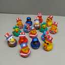 JOYIN 16 Pcs Patriotic Rubber Ducks, 2.6" Red White Blue 4th of July Bulk Ducks with 8 Designs, Independence Day Duck with Flag Prints, Patriotic Party Favor Gift Bath Toy Supply for Kids Toddlers