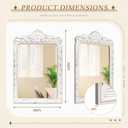 Nuanchu Vintage Floral Arched Wood Framed Wall Mirrors, 30 x 20 Inch