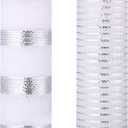 Shappy 2 Roll Poly Burlap Mesh 10 in x 30 ft Metallic Poly Mesh Roll with Ribbon Stripe for New Year Wreaths Xmas Tree Decor Wrapping Craft Ribbon (Metallic Foil White and Silver, Silver and White)