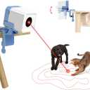 Potaroma Truly Random Cat Laser Toys, No Knock-Over Clamp, Automatic Chargeable Interactive Kitten Toy Indoor Exercise for All Breeds, Light Blue White