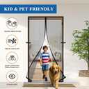 Magnetic Screen Door Black, Fits 30'' x 80'' Door, Scratch-Proof Polyester, Keep Annoying Creatures Out, Pet Friendly Mesh, Easy Install with Strong Adhesive Hook & Loop, Enjoy Sunshine & Fresh Air Flow