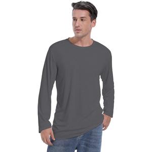 Big & Tall Long Sleeve Moisture Wicking Athletic T-Shirt, Iron Grey, XL