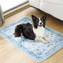 Blue Waterproof Washable Pee Pads for Dogs - Reusable, Super Absorbent, Non-Slip Potty Pads - 60"x48" - 2 Pack
