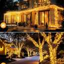 Brightown 2 Pack Solar Christmas String Lights Outdoor, Total 144Ft 400 LED Twinkle Fairy Lights Waterproof with 8 Modes Auto On/Off for Patio Tree Garden Party Home Wedding Decorations (Warm White)