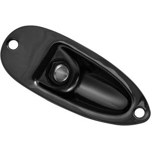 Black Guitar Jack Plate, Guitar Input Output Jack Socket Plate, Guitar Boat Style Jack Plate, Guitar Jack Plate with Screws for Strat Fender Style Electric Guitar Parts Replacement
