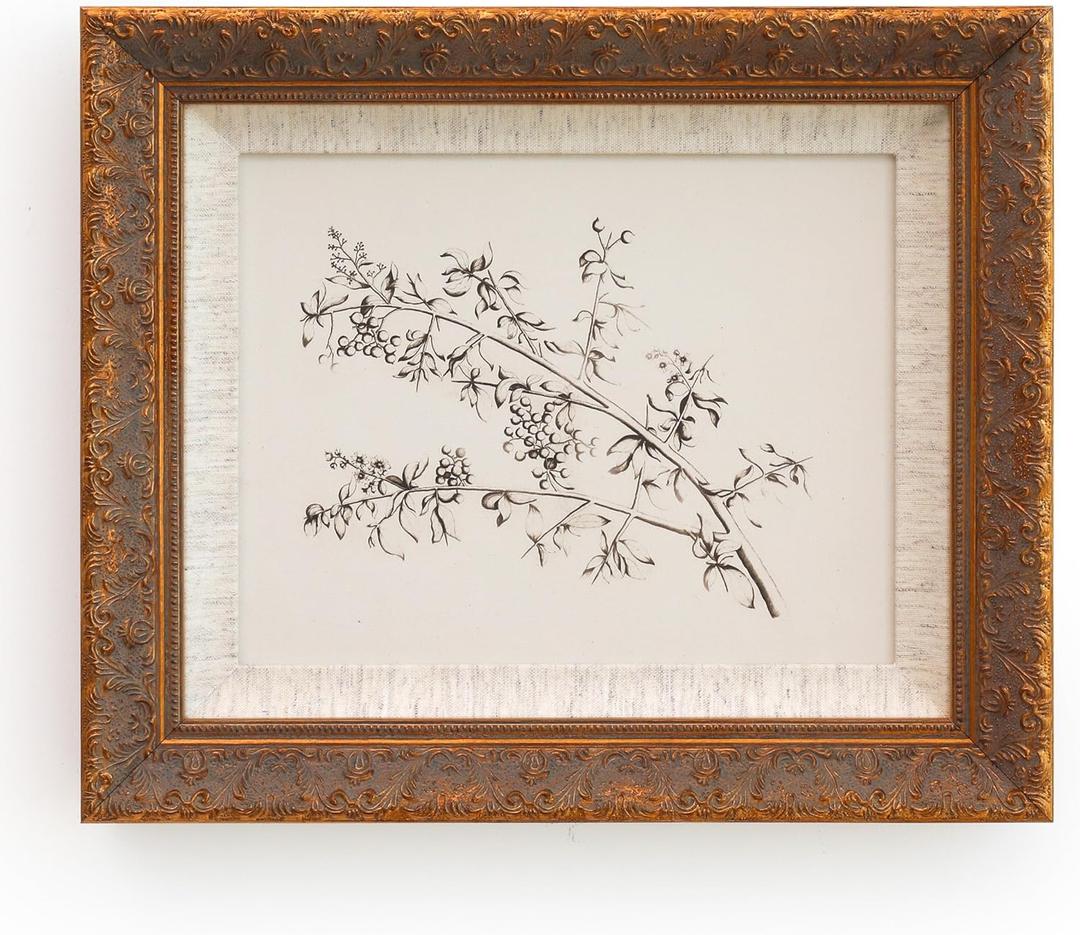 SoochART Gold Wood Framed Canvas Wall Art Vintage Decor,Neutral Minimalist Painting Prints,8"x10"Picture Frame for Living Room Bathroom Kitchen Bedroom