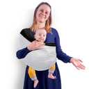 TKKOK Baby Wrap Carrier, Unisex Baby Carrier, Lightweight & Ultra Soft, Easy to Wear Baby Wrap, Perfect for Newborn Toddlers (Large, Black/Beige)