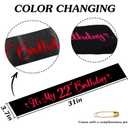 LHPYQ Color Changing It's My 50th Birthday Sash - Red to Pink 50th Birthday Satin Sash for Women Men - Celebration Fifty Years Old Party Gifts -50th Party Decorations Accessories