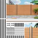 6FT No Dig Privacy Metal Fence Post for Wood Slat U-ShapeBlack Line Post Outdoor Privacy Fence Panels Butt-Joint 4Pack