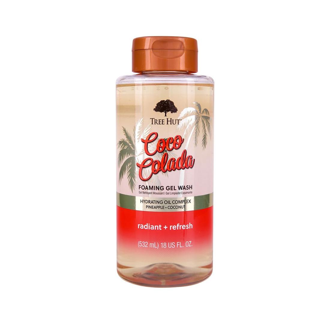 Tree Hut Coco Colada Foaming Gel Wash, Moisturizing & Hydrating Body Wash with Shea Butter, Gently Cleanses for Soft, Smooth Skin, Holiday Gift & Stocking Stuffer, 18 fl oz