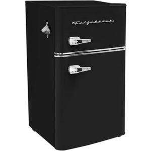 Frigidaire EFR840 Retro Mini Fridge with Freezer & Side Bottle Opener - Small 2 Door Refrigerator for Office Bar or College Dorm Room - 3.2 Cu Ft, Black