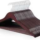 Durable Wooden Suit Clothes Hangers - Cherry, 20-Pack