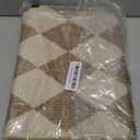 LIVEBOX Checkered Carpet Runners for Hallway 6ft, Beige Washable Runner Rug 2x6 for Kitchen, Modern Laundry Room Carpet Runner, Moroccan Plaid Soft Non Slip Runners for Entryway Bathroom Bedroom