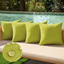 MIULEE Pack of 4 Decorative Outdoor Throw Pillow Covers Linen Waterproof Pillow Covers Farmhouse Cushion Cases for Patio Garden Tent Balcony Couch Sofa 18x18 inch, Grass Green