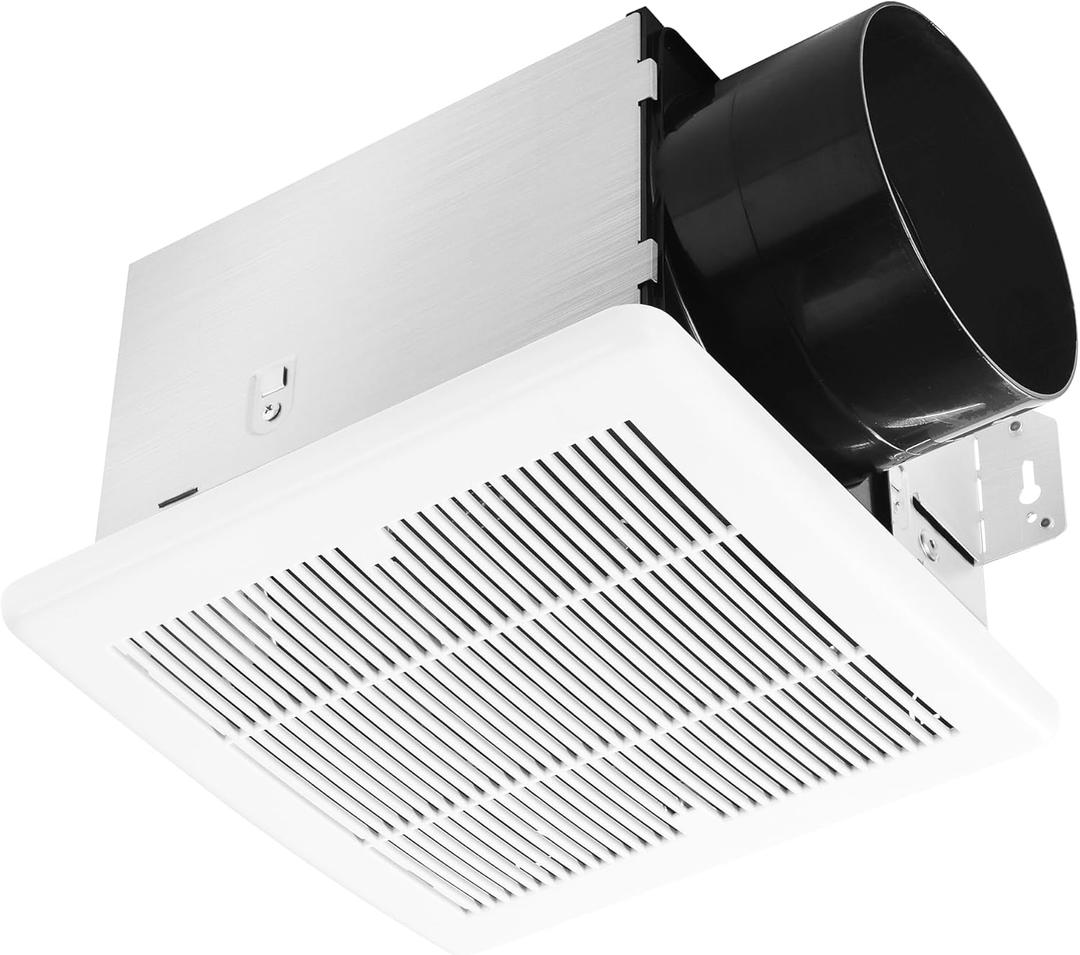 Tech Drive Bathroom Fan - 160 CFM, 1.0 Sone, No Attic Access Needed, 6-Inch Duct Very Quiet Ventilation Exhaust Fan, Easy to Install Ceiling Mounted, White,ETL Certified