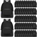 Eccliy 50 Pack Backpacks in Bulk 17 Inches Wholesale Back Pack Basic Backpack for adult Lightweight Outdoor Travel Bookbags(Black)