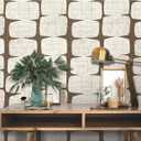 RoomMates RMK12349PL Mid-Century Beads Peel and Stick Wallpaper, Brown