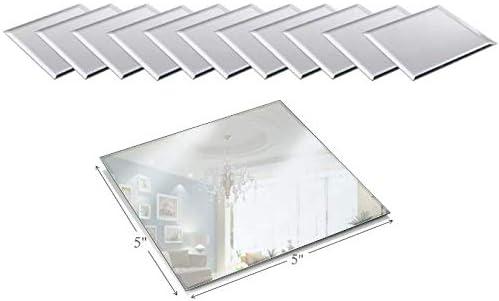 Light In The Dark 5 Inch Square Mirror Candle Plate with Beveled Edge Set of 12 - Small Square Mirror for Centerpieces, Wall Dcor, Crafts Light In The Dark 5 Inch Square Mirror Candle Plate with Beveled Edge Set of 12 - Small Square Mirror for Centerpieces, Wall Dcor, Crafts