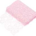 MECCANIXITY 6 Inch Wide 5 Yard Lace Ribbon Floral Pattern Pink Lace Trim Ribbon for Sewing Making,and DIY Crafts,Gift Wrapping,Wedding Decor