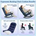 Outdoor Adirondack Chair Cushion Waterproof with Elastic Band Non Slip Patio Chair Cushions for Outdoor Furniture Thicken Rocking Chair Seat Pad Dark Grey 43"*20"*3.9"