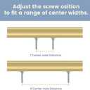 Peaha 5 Pack Adjustable Cabinet Drawer Pulls Overall Length 102mm(4inch) Brushed Brass Drawer Handles Dresser Hardware for Cupboard (Matte Gold)