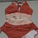 Blooming Jelly Women High Waisted Bikini Sets Tummy Control Swimsuits Color Block Two Piece Drawstring Bathing Suit, XS