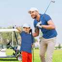 M MAELREG Boys Polo Shirt Short Sleeve Performance Moisture Wicking Dry fit Casual Striped Golf Shirts for Boys (6 Years, Classic Blue Stripe)