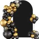 Black Cover for 6ft Arch Backdrop Stand Stretchy Spandex Fabric Arch Decor Covers for Metal Back Drops Wedding Baby Shower Engagement Party Event Decorations